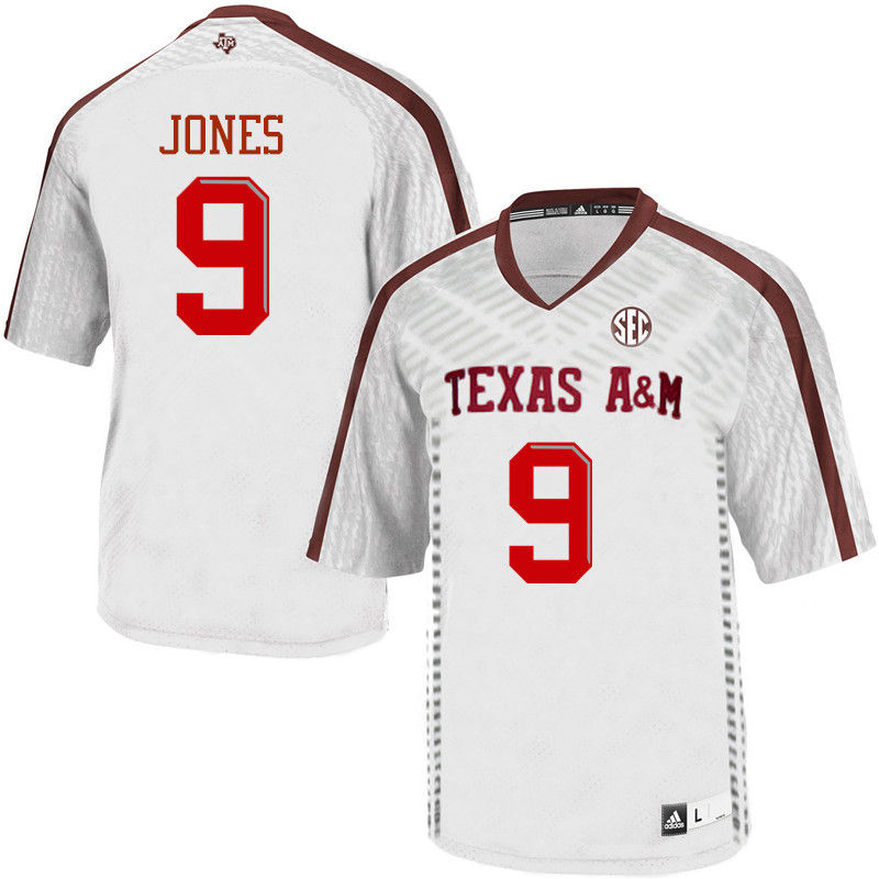 Men #9 Hezekiah Jones Texas A&M Aggies College Football Jerseys-White